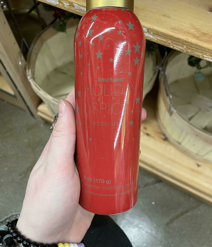 Gave Myself Eye Strain Trying To Read This Can Of Room Spray