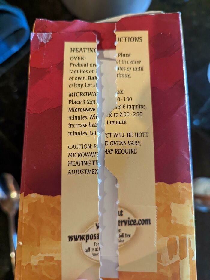 Let's Put The Instructions On The Same Side Of The Perforated Pull Tab!