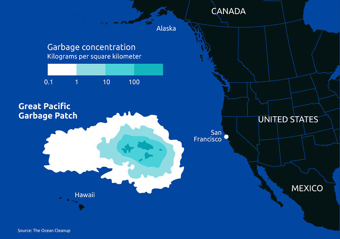 The Size And Location Of The Great Pacific Garbage Patch