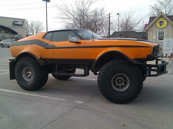 Gods Real Perfect Car. The Orange Monster Mustang. Iowan Made. I Used To Pass This Almost Daily!!