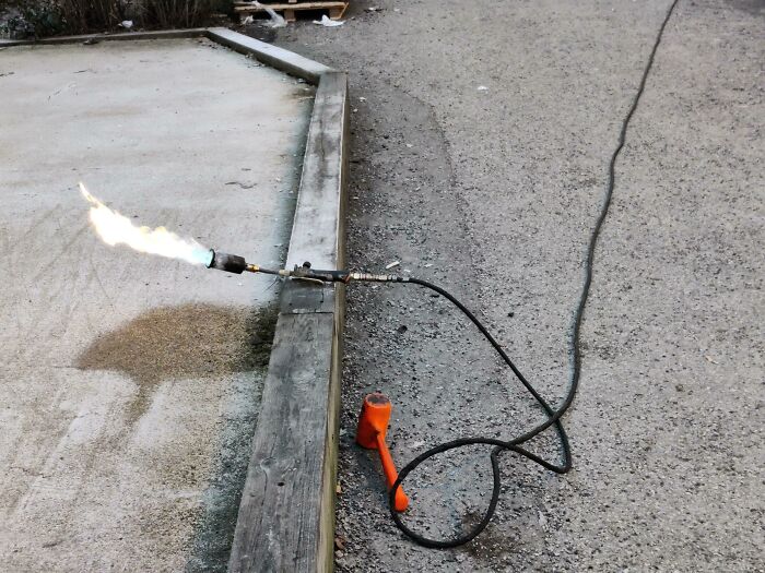 I'm Not Sure The Wooden Edge Of The Playground Is The Best Place To Store Your Burning, Unsupervised Blowtorch