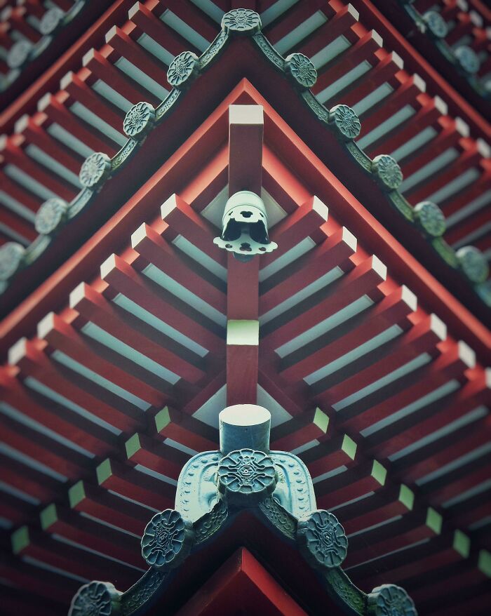 Close Up Of Typical Japanese Pagoda In Japan