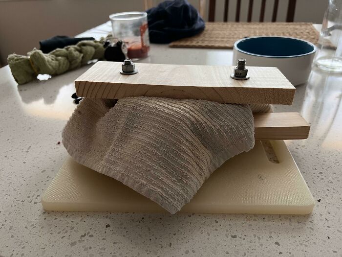 My Crowning Achievement. This Bad Boy Presses All The Goo Out Of Tofu So That I Can Fry It Later. Improvements Will Be Made. Oh Yes