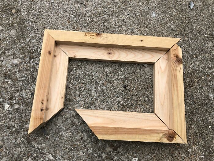 Practiced Making A Picture Frame From A 2x4. No Planning Ahead. Turned Out As Expected