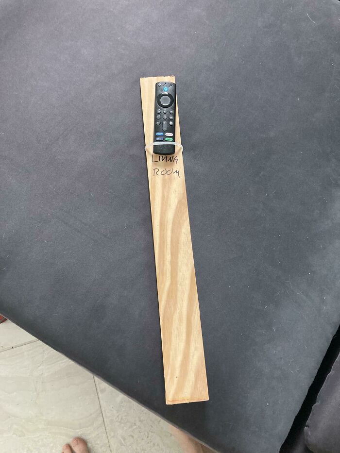 TV Remote, Friend Said His Kids Kept Losing The Remote So This Was The Solution