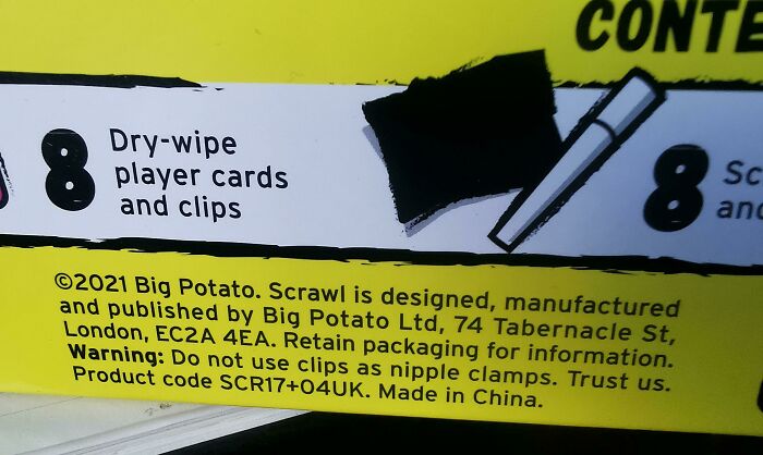 The Warning On The Board Game I Bought My Mum For Christmas