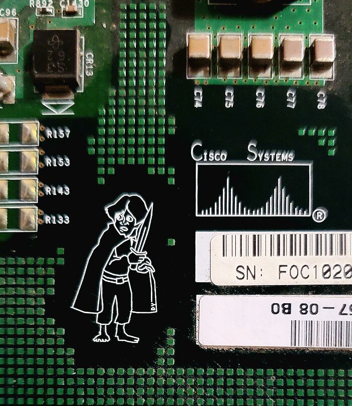 Found On The Top Of A Server Network Board Made By Cisco. Not Sure On Its Origins But Cool Nonetheless!