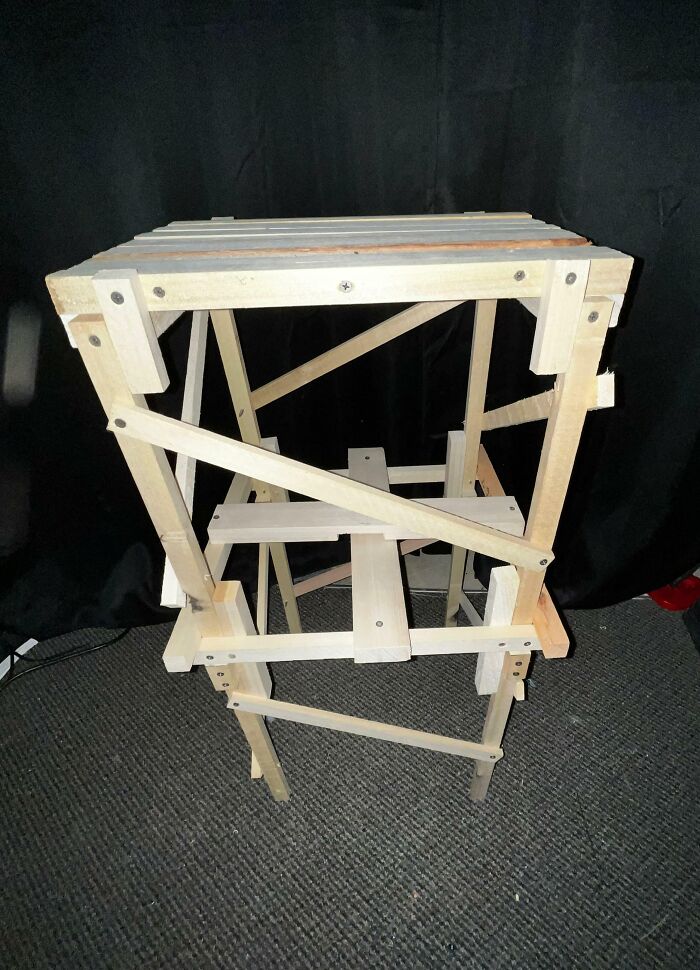 Made A Stool. Despite Its Questionable Looks It Is Actually Quite Comfortable And Steady