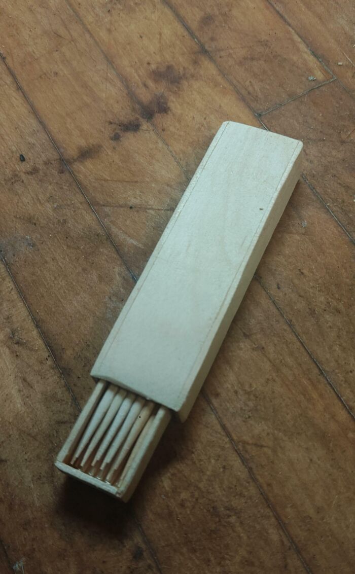 Made A Small Box Out Of Popsicle Sticks To Hold Toothpicks For My Work Truck