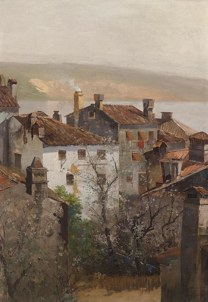 Spring in Istria by Adolf Kaufmann, oil on canvas, 1916