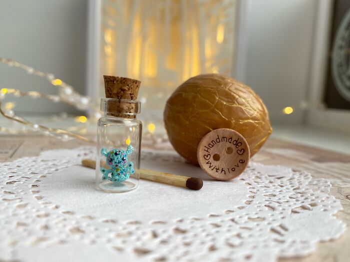 The Alien Is Crocheted According To The Drawings