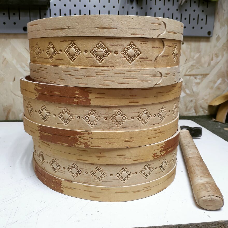 Basket Made Of Birch Bark, Making