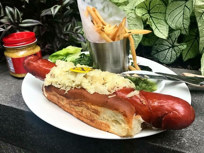 Fitting Our Famous Hotdog Into The Frame Is A Real Challenge