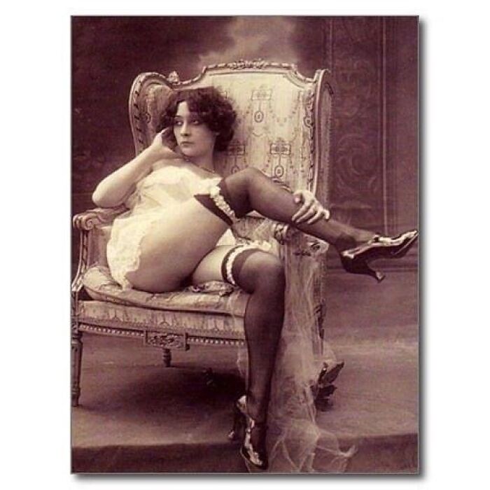 Another Saucy Edwardian Era Woman Posing On A French Postcard. Circa Early 1910s