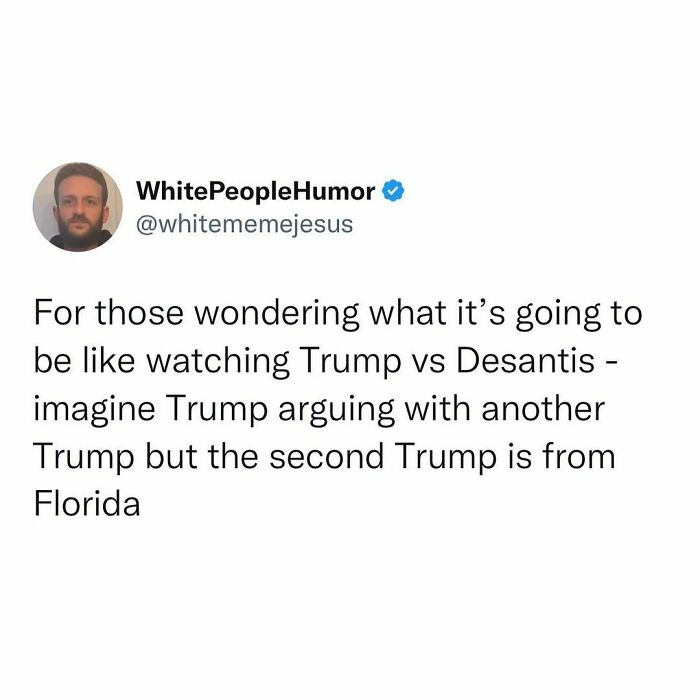Meme roasting Florida with humorous text comparing two politicians, highlighting a comedic scenario from an Instagram page.
