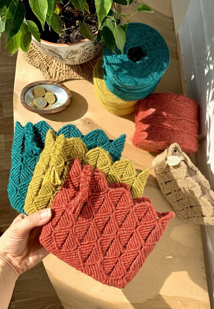 Macrame Cosmetic Bags