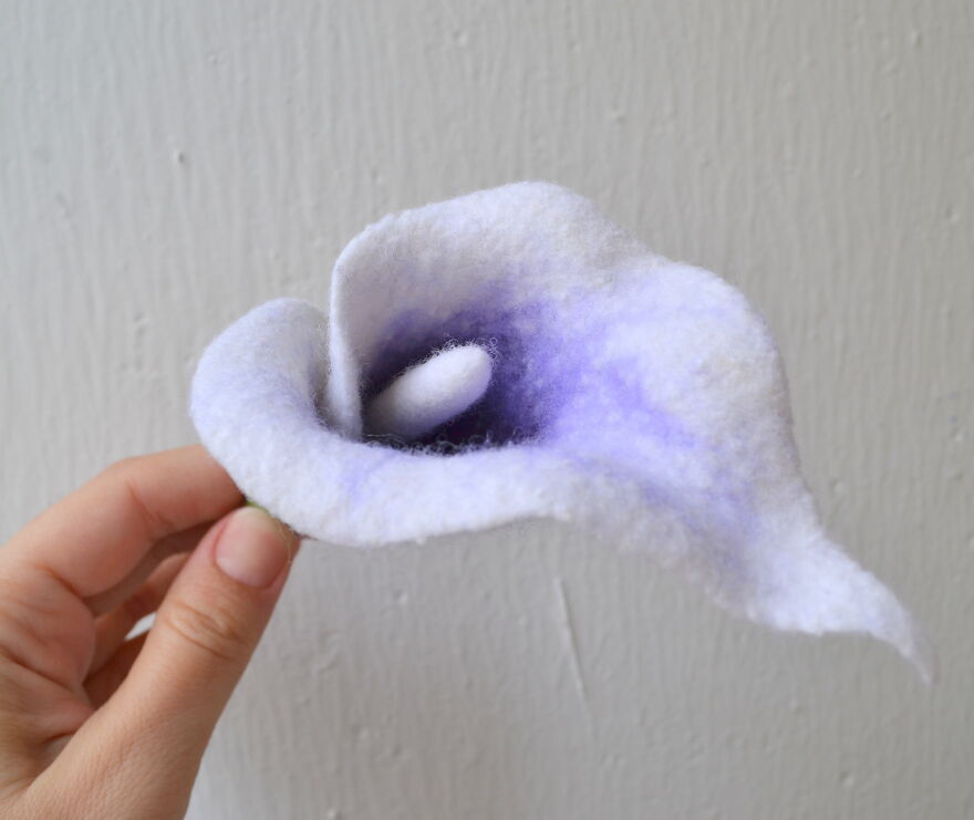 White And Purple Calla Lily Brooch