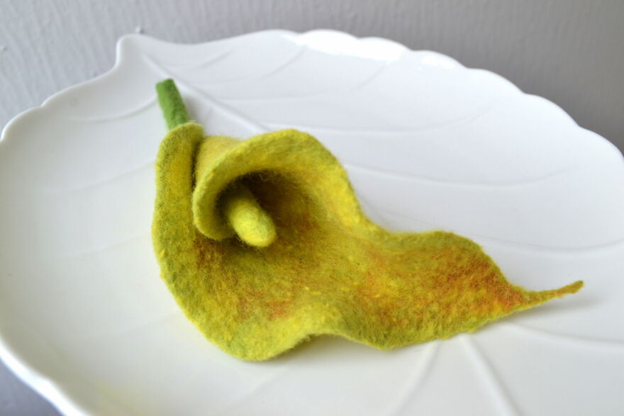 Yellow Calla Lily Brooch