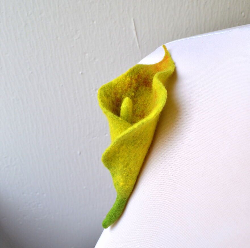 Yellow Calla Lily Brooch