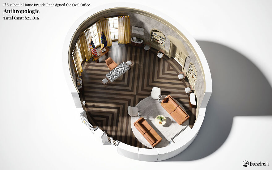 Here's What The Oval Office Might Look Like With An Overhaul In The Style Of 6 Popular Home Brands