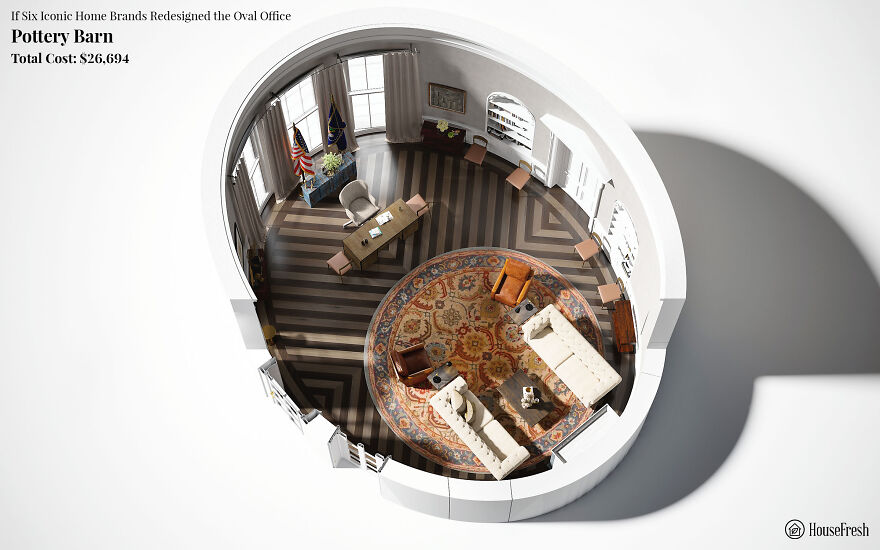 Here's What The Oval Office Might Look Like With An Overhaul In The Style Of 6 Popular Home Brands