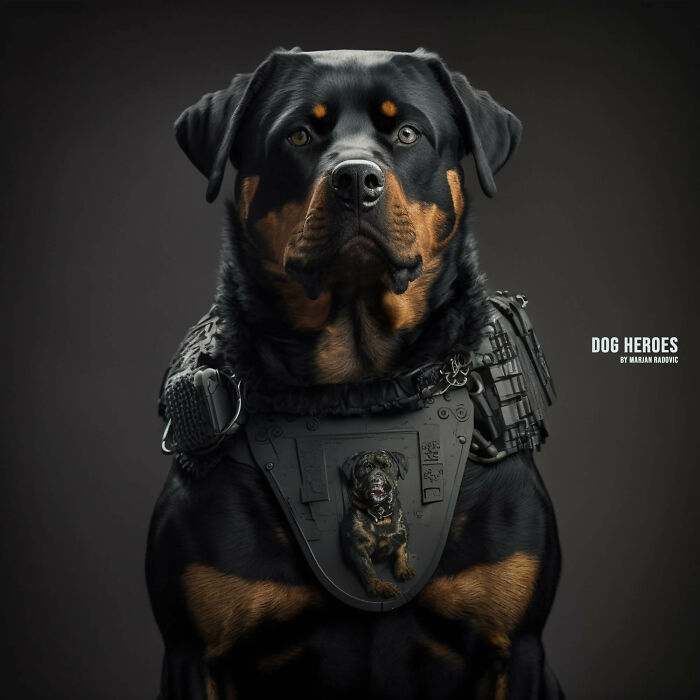 "Dog Heroes", Photographer Creates Hyper-Realistic Dogs Using Ai (43 Pics)