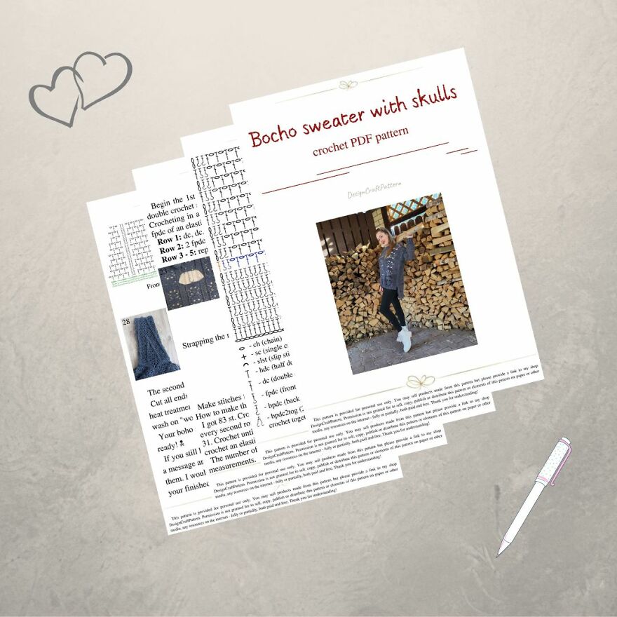 Hello, Dear Friends, I Love To Crochet, Knit, Fork And Just With My Hands... I Love The Process Of Creating My Creations. I Have A New Sweater Pattern Ready With Cute Skulls.