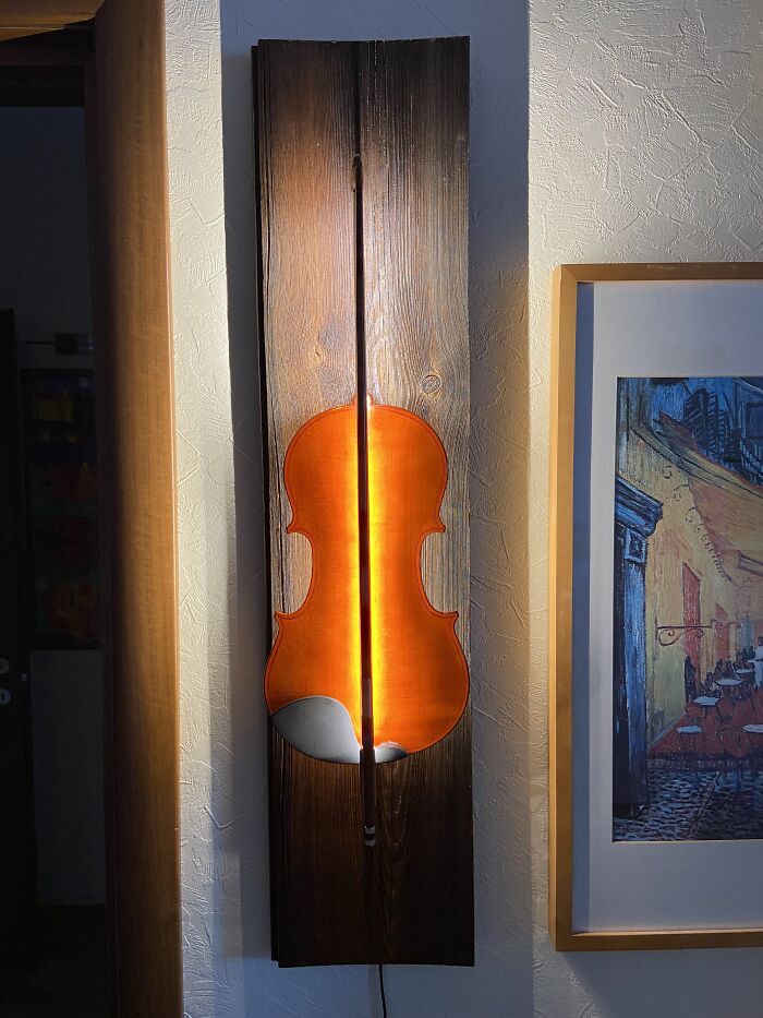 I Made A Violin Sconce, And Here Are The Results