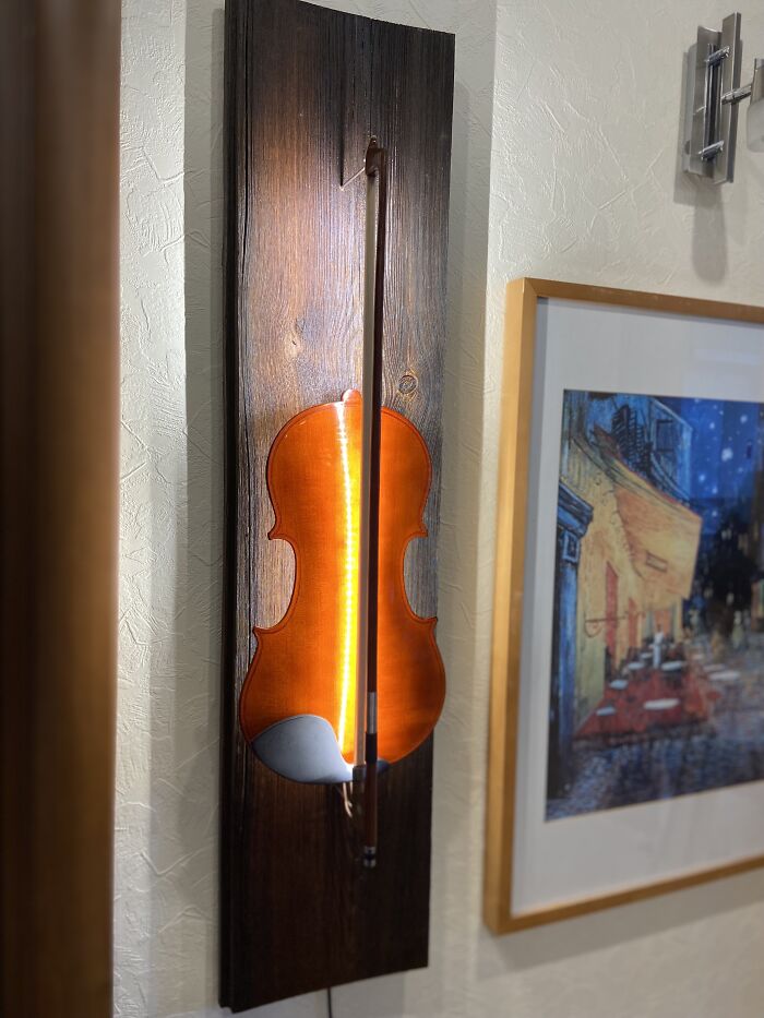 I Made A Violin Sconce, And Here Are The Results