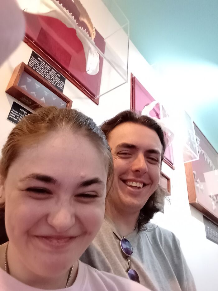 Me And My Boyfriend Goofing Around At The Aurora Fossil Festival. He's Been My Rock Through The Hardest Thing I've Gone Through