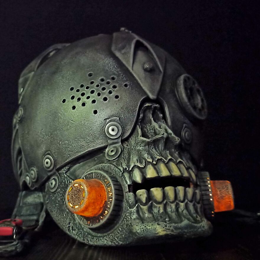 I Made A Cyborg Head Helmet