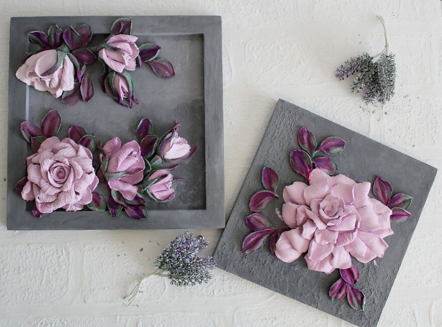 I Create Paintings From Decorative Plaster, And Cross-Stitch Patterns From Them. I Share The Result.