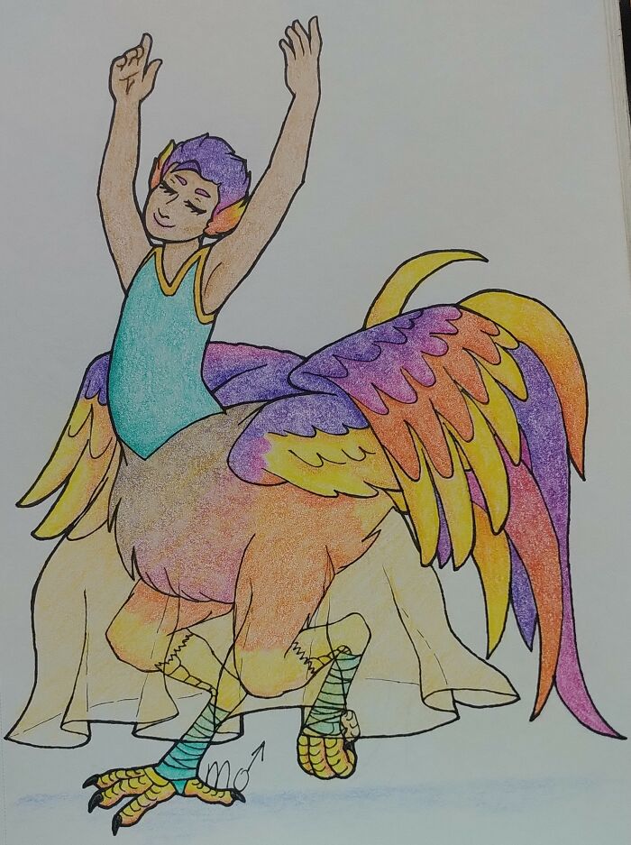 A Dancing Kinnara/Bird Centaur