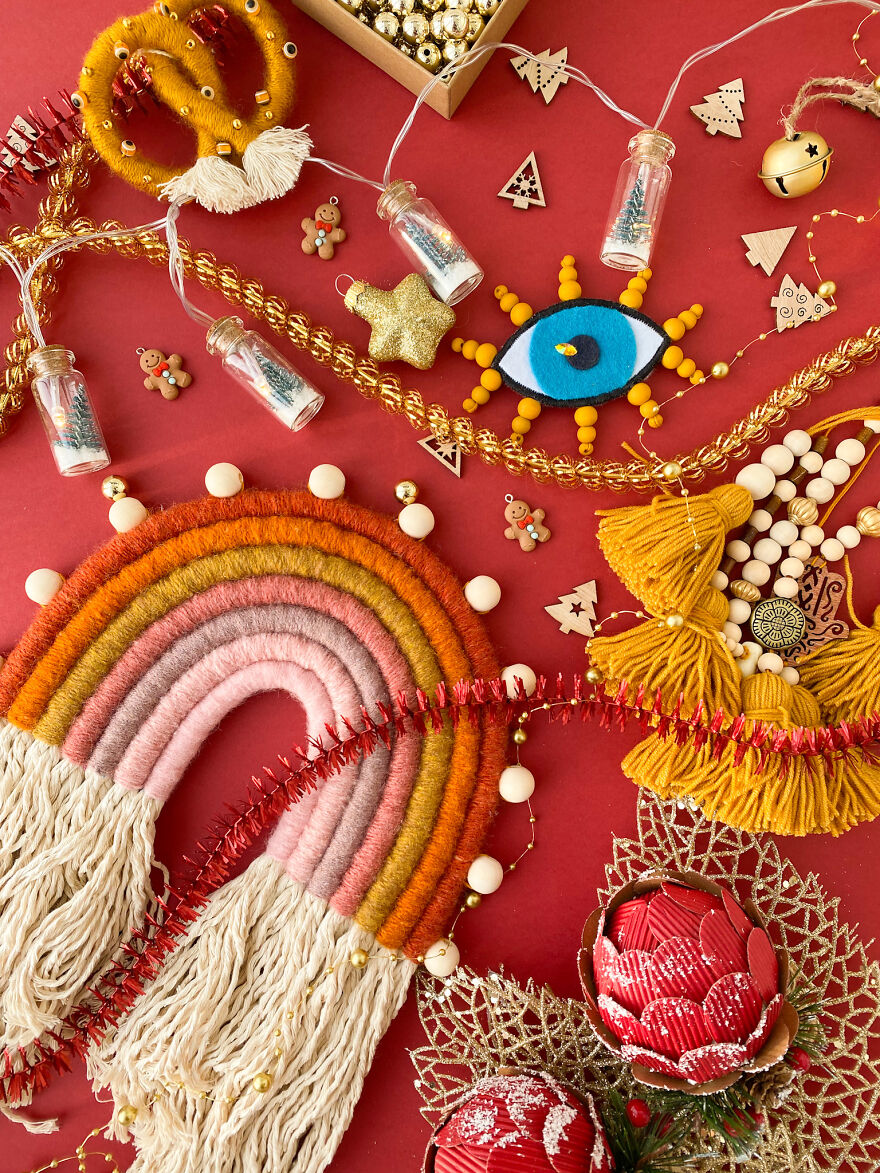 I Create Fiber Rainbows Wall Hanging