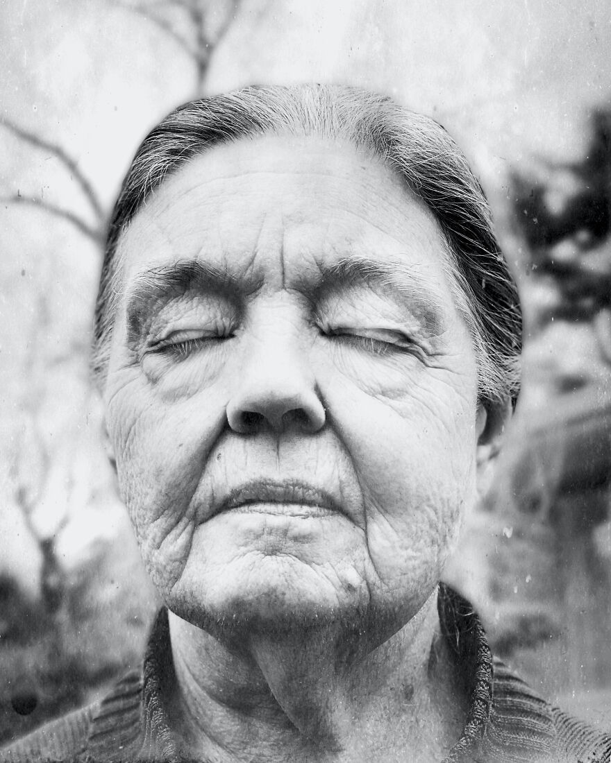 Eyes Closed From The Series "Caretaking" By Lynne Breitfeller