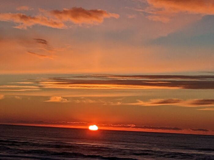Sunset At The Oregon Coast...love The Pink Clouds
