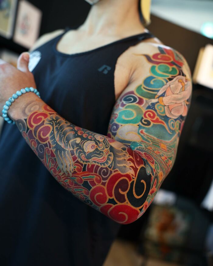 Tattoo Artist Turns Iconic Artwork And Illustrations Into Unique Tattoos By Blending Korean Culture References On The Skin