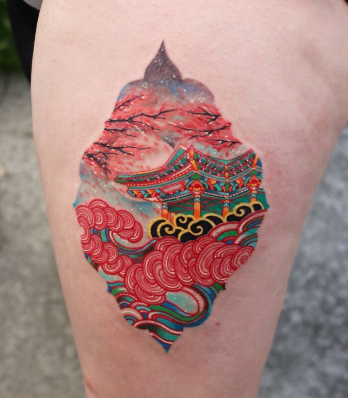 Tattoo Artist Turns Iconic Artwork And Illustrations Into Unique Tattoos By Blending Korean Culture References On The Skin