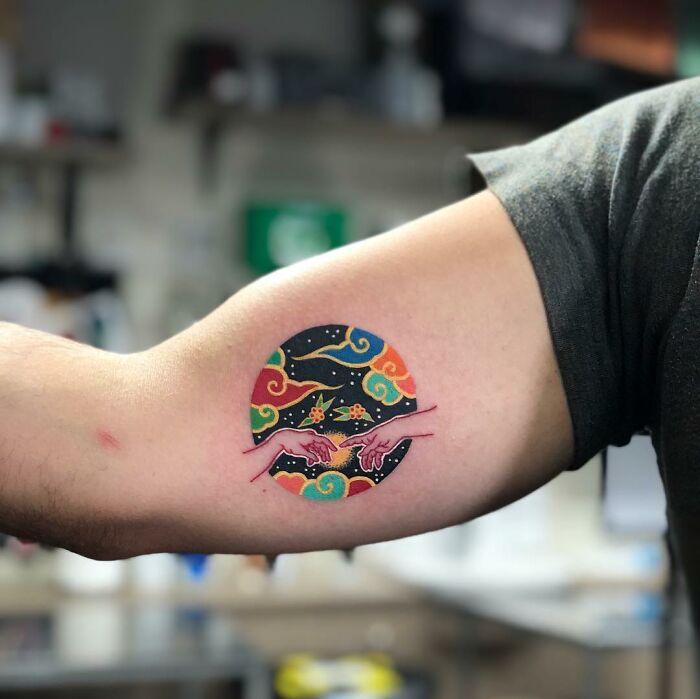 Tattoo Artist Turns Iconic Artwork And Illustrations Into Unique Tattoos By Blending Korean Culture References On The Skin