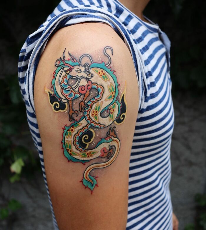 Tattoo Artist Turns Iconic Artwork And Illustrations Into Unique Tattoos By Blending Korean Culture References On The Skin