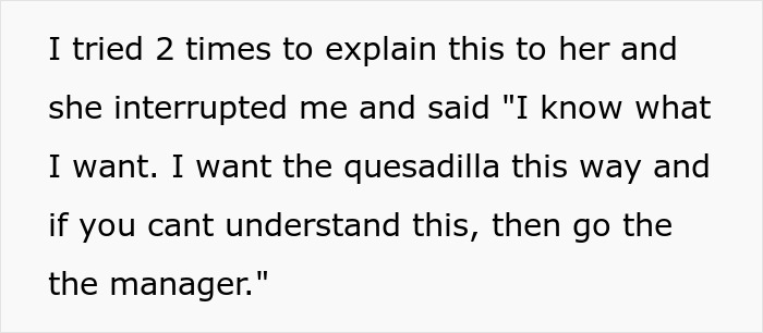 Employee Maliciously Complies And Makes Karen Order The Way She Wants To, She Ends Up Paying 5 Times More