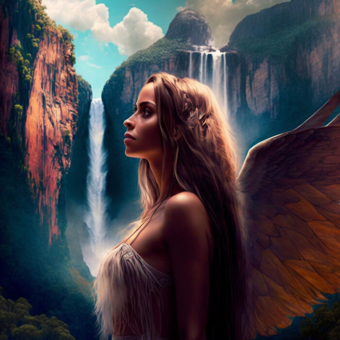 Venezuelan woman with wings 