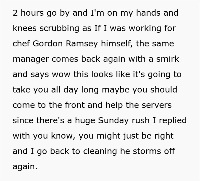 Restaurant Manager Asks Employee To Deep Clean The Back, Gets Mad When He Does Exactly That