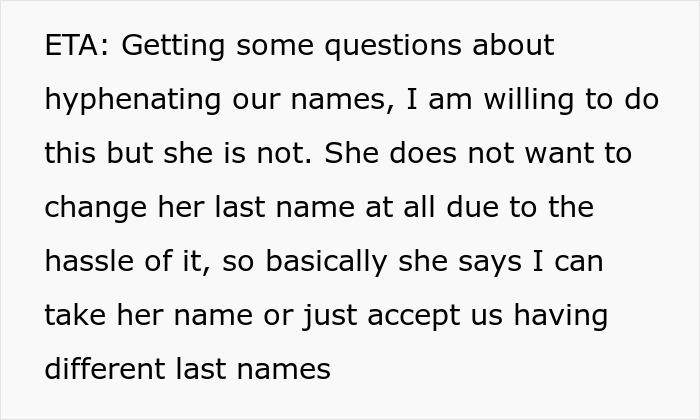 Man Wonders If He Is Wrong To Want His Fianc&eacute;e To Have His Last Name When She Doesn&rsquo;t