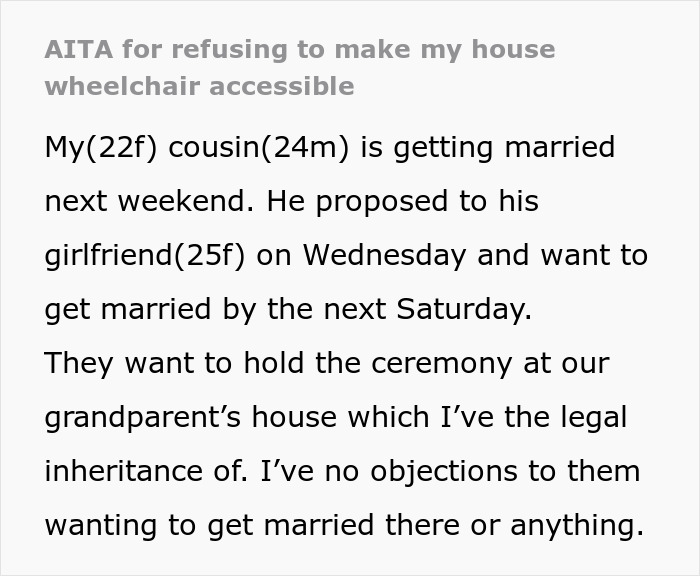After Suggesting To Use A Temporary Ramp So Her House Can Be Accessible For A Wedding, Woman Exposes The Insulting Bride-To-Be And The Wedding Is Called Off After Suggesting To Use A Temporary Ramp So Her House Can Be Accessible For A Wedding, Woman Exposes The Insulting Bride-To-Be And The Wedding Is Called Off