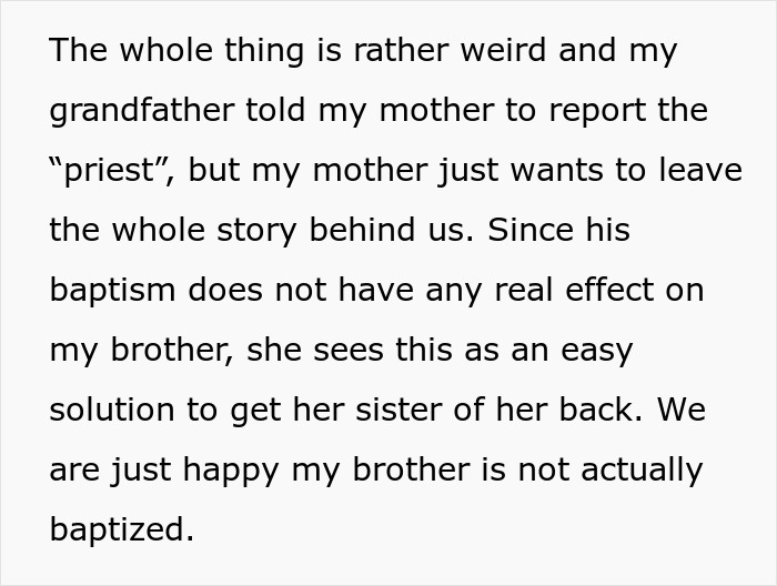 "Someone Has To Save The Boy": Religious Woman Baptizes Her Nephew Behind Everyone's Back, Receives Hilarious Revenge
