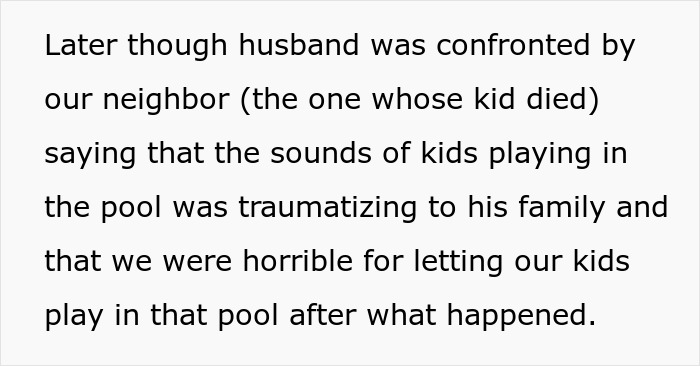 New Homeowners Refuse To Get Rid Of The Pool Their Neighbor's Kid Drowned In, Ask If They're Being Insensitive