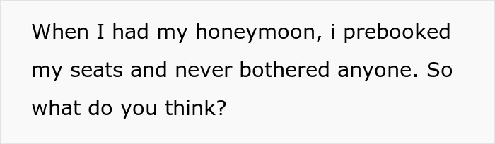 Entitled Newlyweds Are Upset Fellow Plane Traveler Refused To Accommodate For Their Lack Of Foresight When Booking Plane Seats