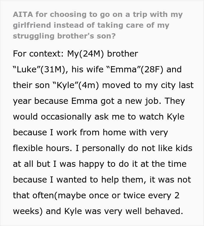 Guy Tries To Help Out Brother's Family By Taking Care Of Their "Demon Child", Finally Snaps After They Show How Entitled They Are