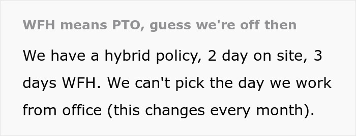 Manager Gets A Dose Of Malicious Compliance After Penalizing Team For Working From Home